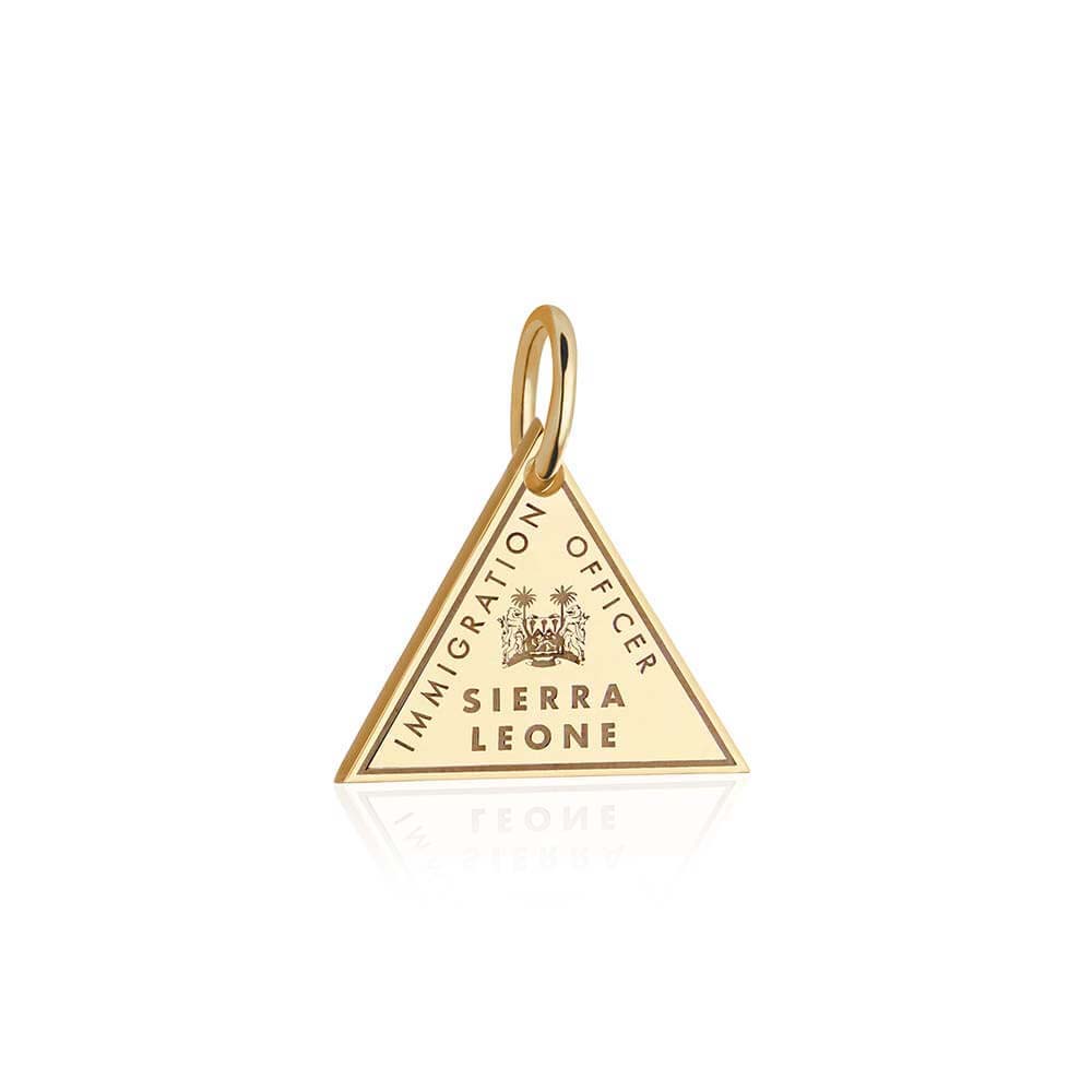 Solid Gold Charm, Sierra Leone Passport Stamp - JET SET CANDY (6930083053752)