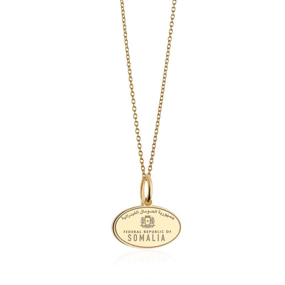 Solid Gold Travel Charm, Somalia Passport Stamp - JET SET CANDY (6930083348664)