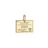 Solid Gold Travel Charm, Sudan Passport Stamp - JET SET CANDY (6930084102328)