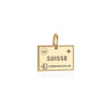 Solid Gold Switzerland Passport Stamp Charm - JET SET CANDY  (4588621529176)
