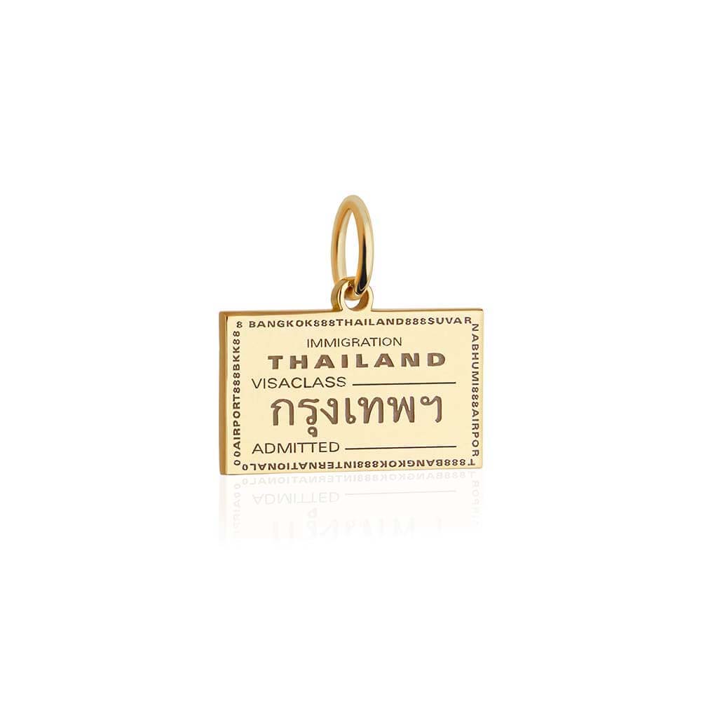 Solid Gold Charm, Thailand Passport Stamp - JET SET CANDY (6930065981624)
