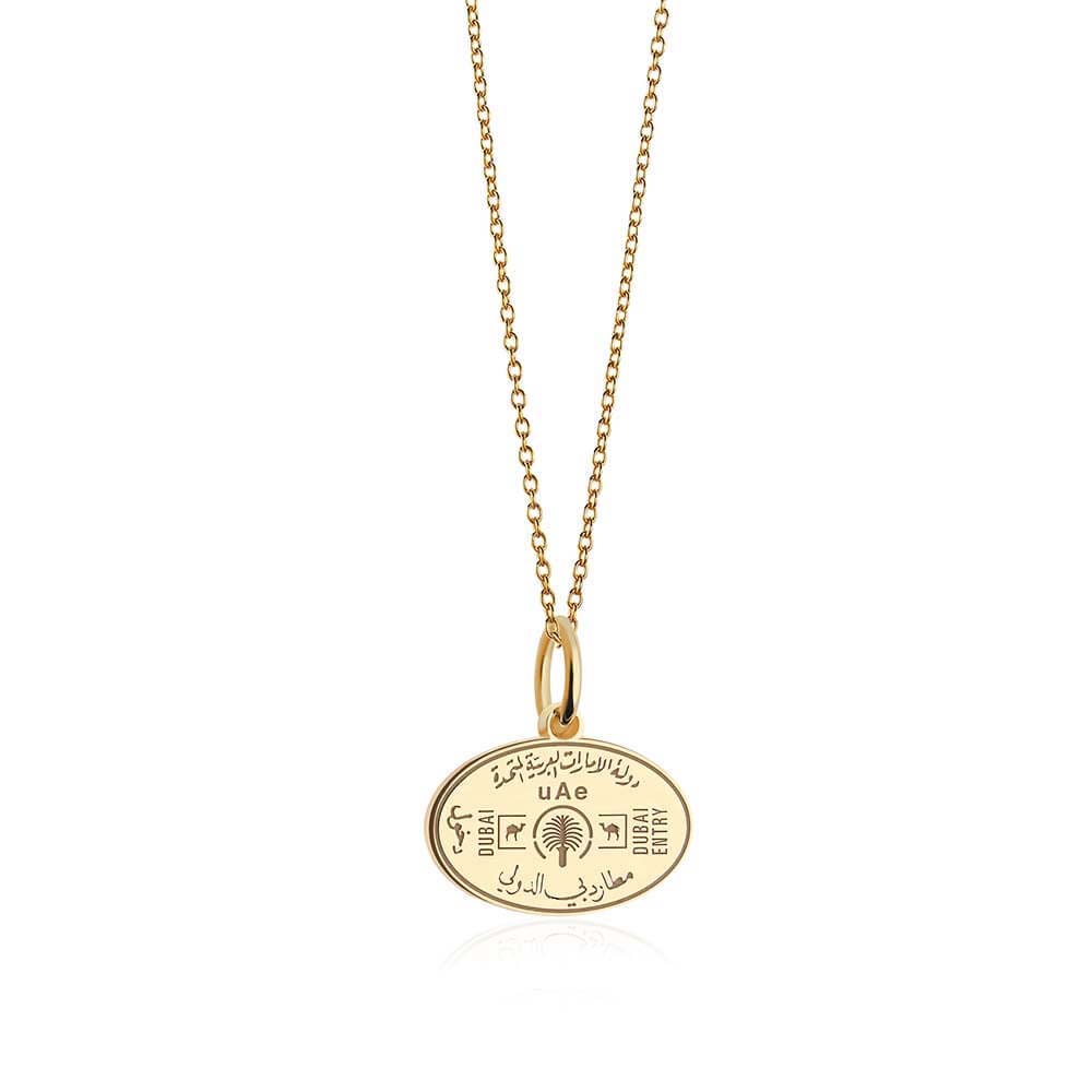 Solid Gold United Arab Emirates Passport Stamp Charm (6080810352824)
