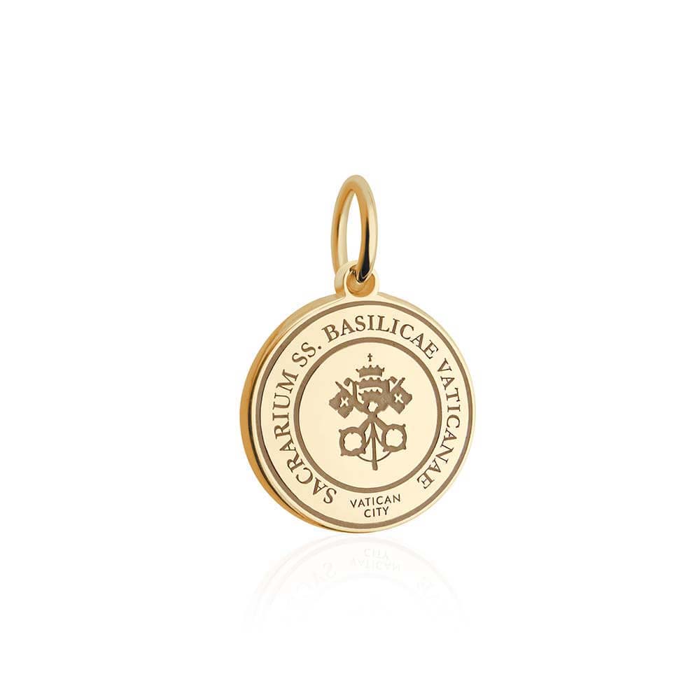 Solid Gold Travel Charm, Vatican City Passport Stamp - JET SET CANDY (4597139046488)