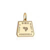 Solid Gold Travel Charm, Venezuela Passport Stamp - JET SET CANDY (6930095538360)
