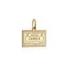Solid Gold Travel Charm, Zambia Passport Stamp - JET SET CANDY (6930085413048)