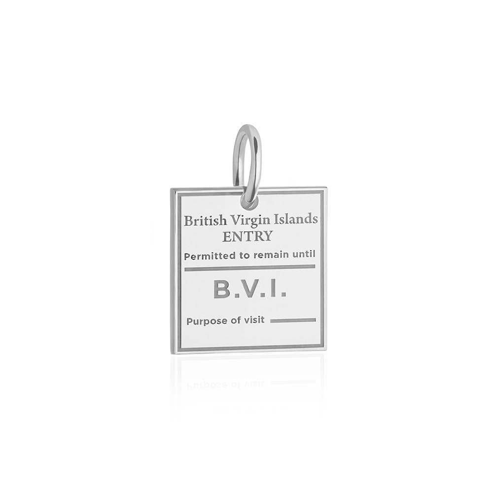 Silver Caribbean Charm, British Virgin Islands Passport Stamp - JET SET CANDY (1720207376442)