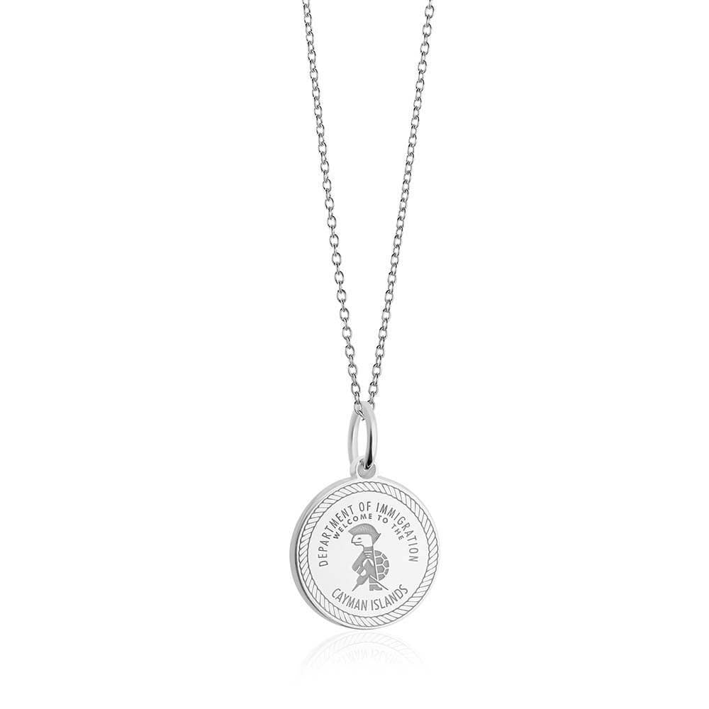 Sterling Silver Travel Charm, Cayman Islands Passport Stamp (SHIPS JUNE) - JET SET CANDY  (2483202588730)