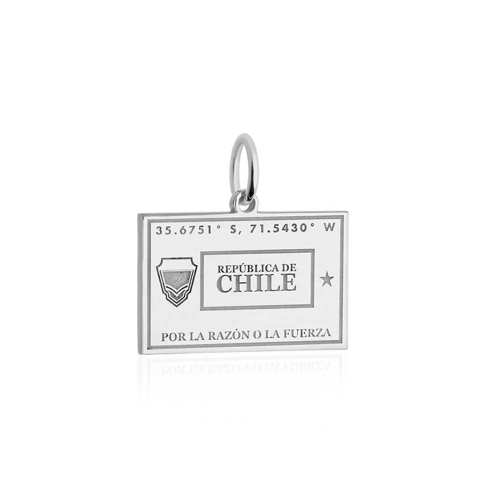 Silver Chile Charm, Passport Stamp - JET SET CANDY (2483202752570)