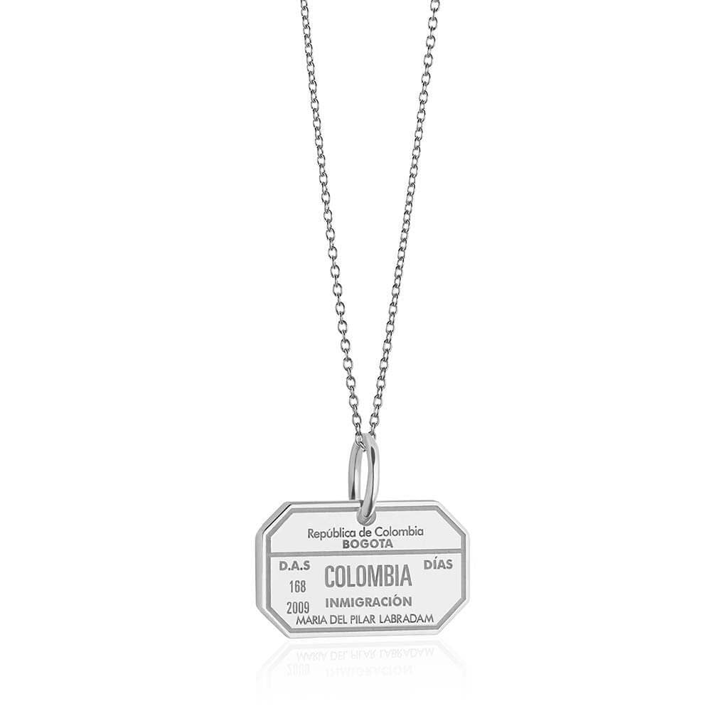 Sterling Silver Travel Charm, Colombia Passport Stamp (SHIPS JUNE) - JET SET CANDY  (1720208719930)
