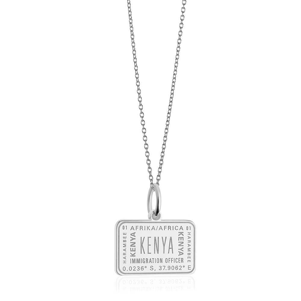 Sterling Silver Travel Charm, Kenya Passport Stamp - JET SET CANDY  (1720206229562)