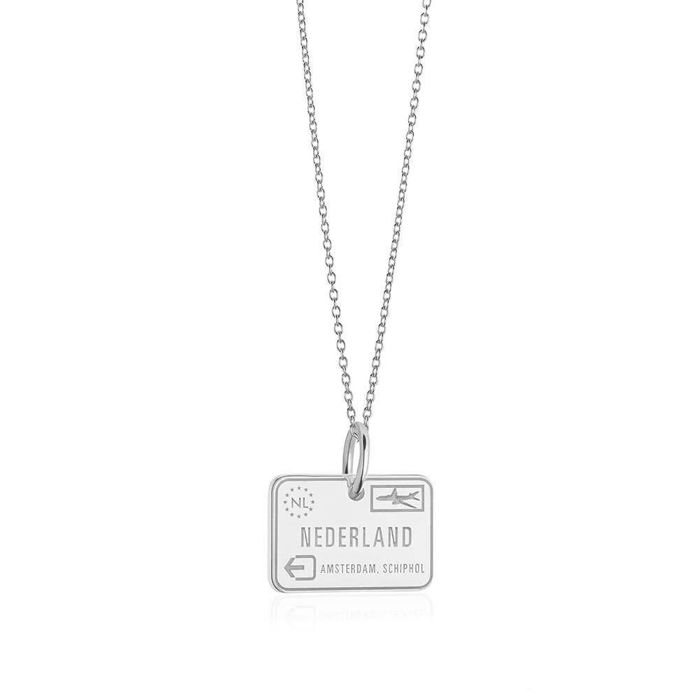Sterling Silver Charm, Netherlands Passport Stamp (SHIPS JUNE) - JET SET CANDY  (1720201117754)