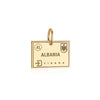 Solid Gold Travel Charm, Albania Passport Stamp - JET SET CANDY (6930073059512)