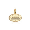 Solid Gold Travel Charm, Algeria Passport Stamp - JET SET CANDY (6930086756536)