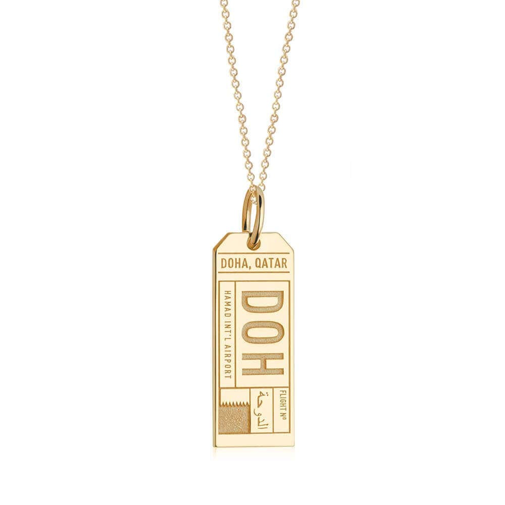 Gold Travel Charm, DOH Doha Luggage Tag - JET SET CANDY  (1720179130426)