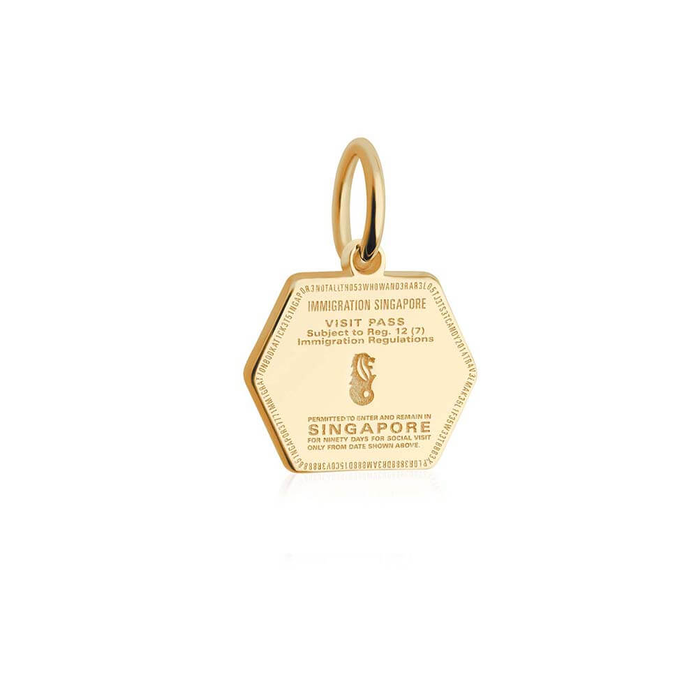 Solid Gold Mini Charm, Passport Stamp: Singapore - JET SET CANDY (1720168513594)