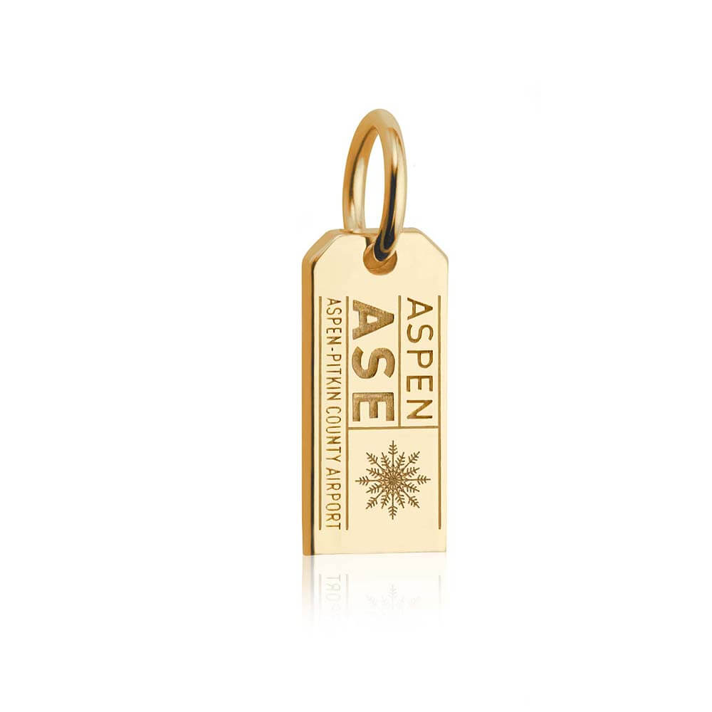 Solid Gold Mini Aspen Charm, ASE Luggage Tag - JET SET CANDY (2283794628666)