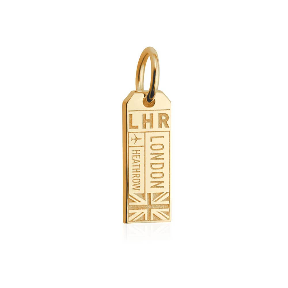 Solid Gold London Mini Charm, LHR Luggage Tag - JET SET CANDY (1720187617338)