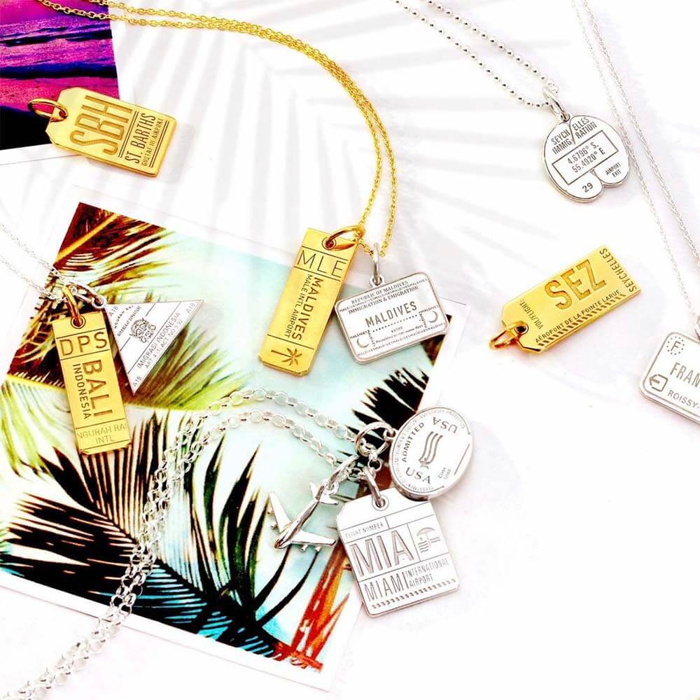 Gold Travel Charm, MLE Maldives Luggage Tag - JET SET CANDY (1720179621946)