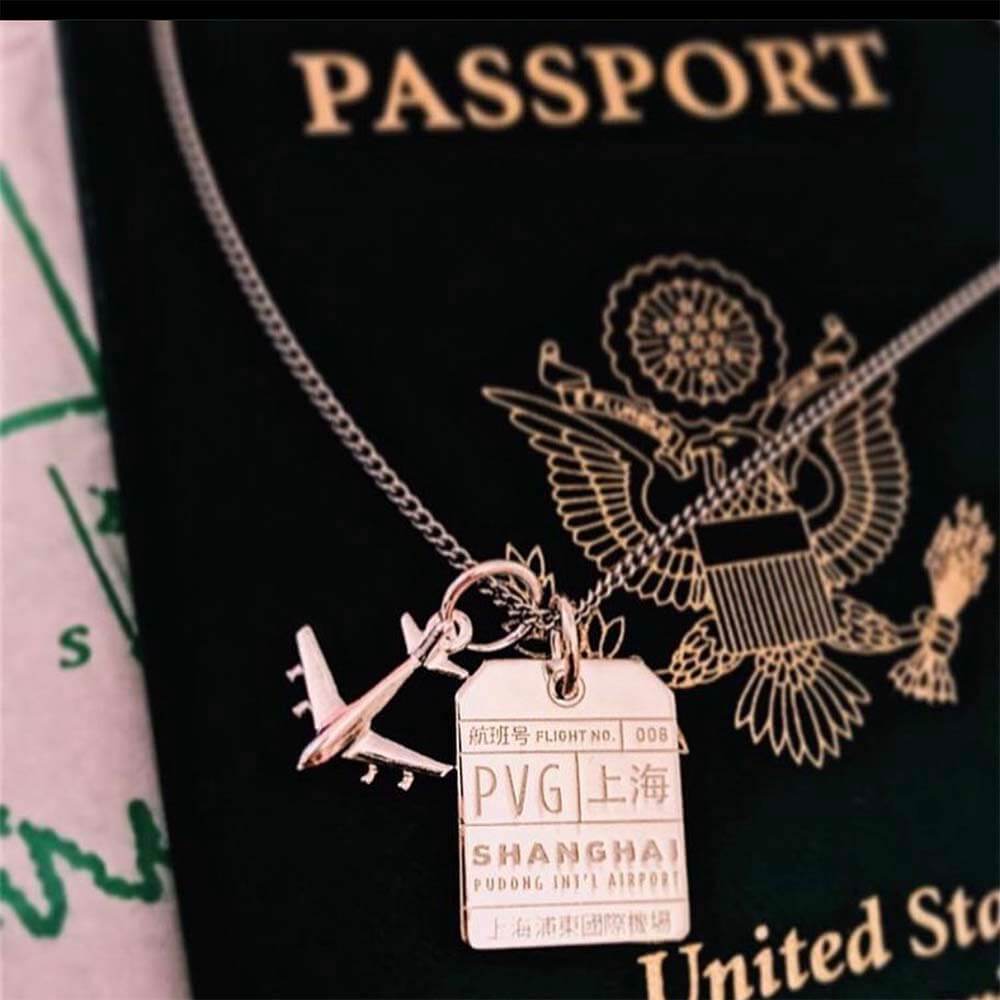 Silver China Charm, PVG Shanghai Luggage Tag - JET SET CANDY (1720193646650)