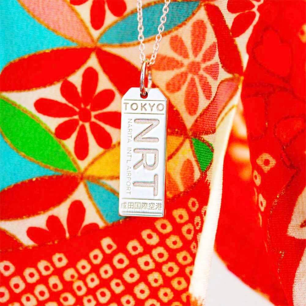 Silver Japan Charm, NRT Tokyo Luggage Tag - JET SET CANDY (1720189386810)