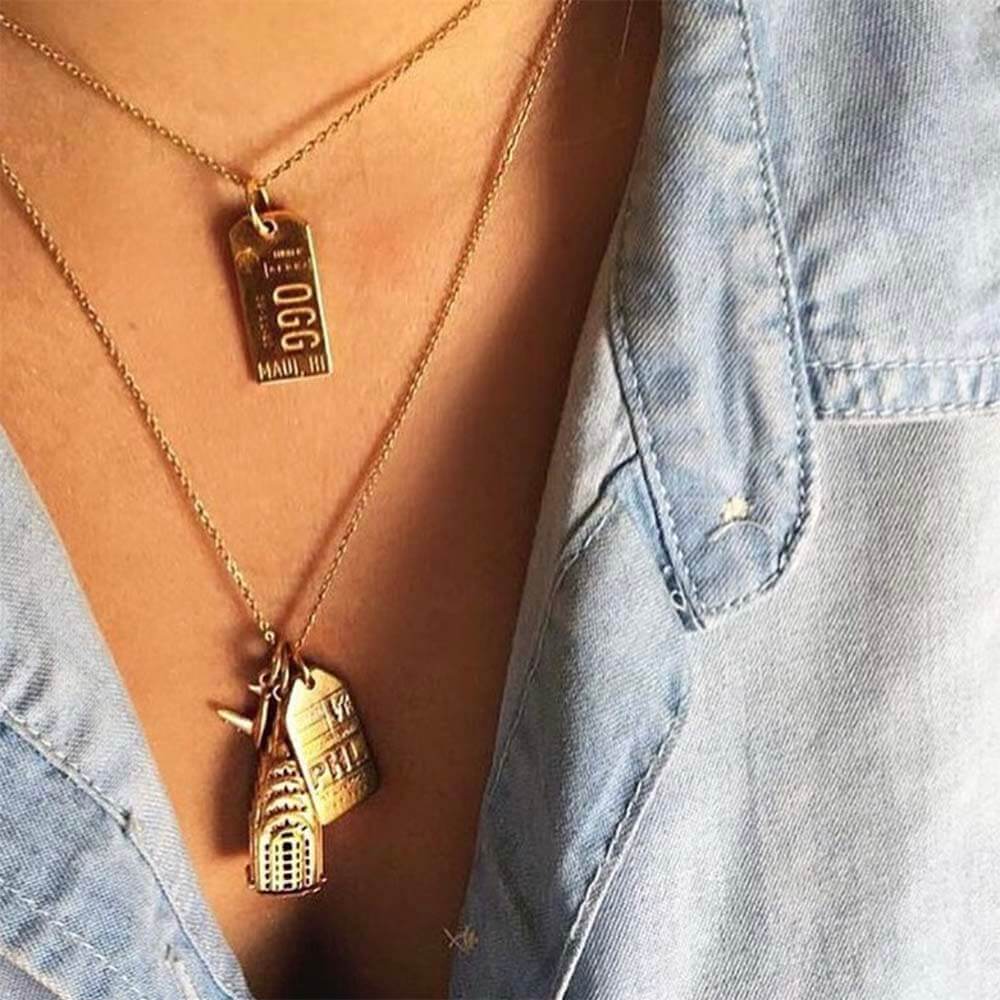 Solid Gold OGG Maui Luggage Tag Charm - JET SET CANDY (6571816878264)