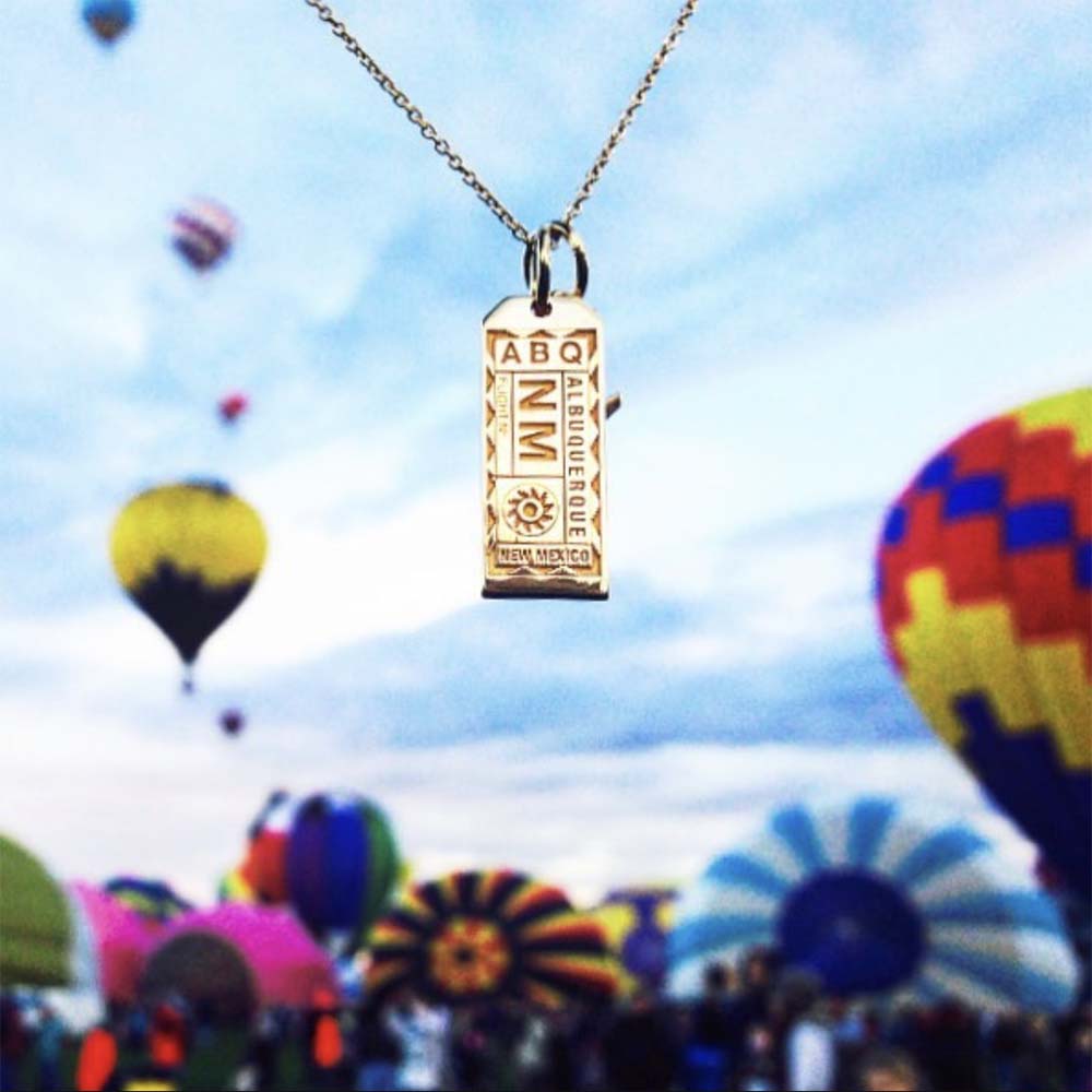 Silver USA Charm, ABQ Albuquerque Luggage Tag - JET SET CANDY (1720180441146)