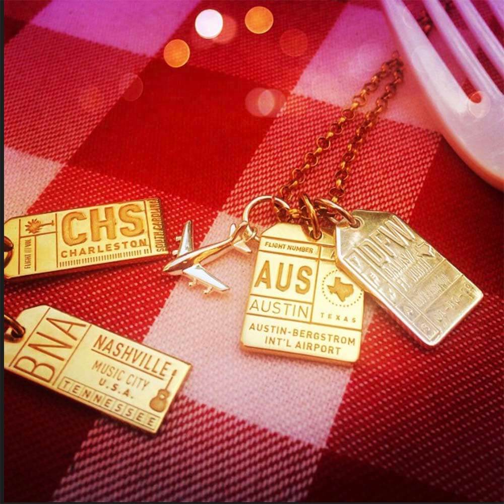 Solid Gold Texas Charm, AUS Austin Luggage Tag - JET SET CANDY (6930015879352)