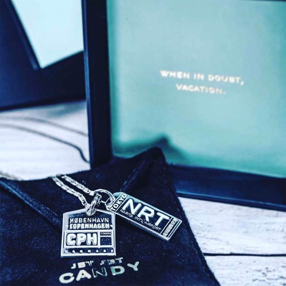 Silver Japan Charm, NRT Tokyo Luggage Tag - JET SET CANDY (1720189386810)