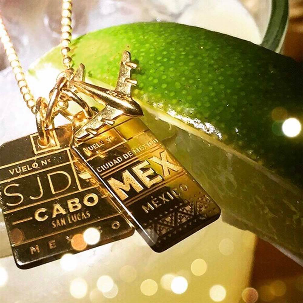 Solid Gold Mexico Charm, MEX Luggage Tag - JET SET CANDY (6930016075960)
