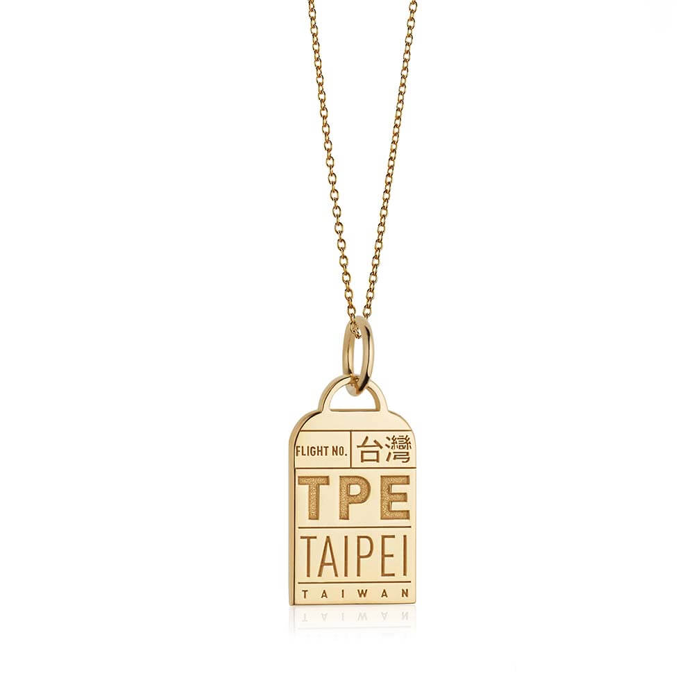 Gold Asia Charm, TPE Taipei Luggage Tag - JET SET CANDY  (1720185585722)