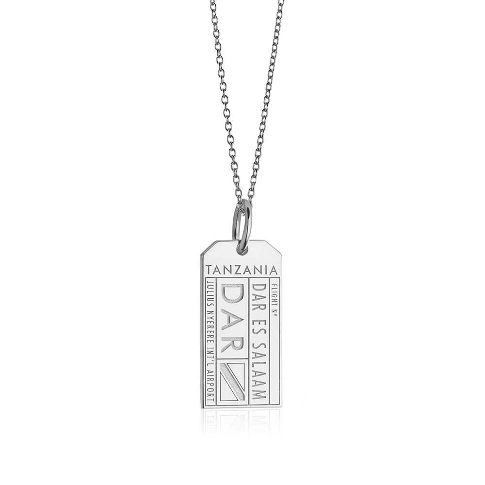 Silver Travel Charm, DAR Tanzania Luggage Tag - JET SET CANDY  (1720188665914)