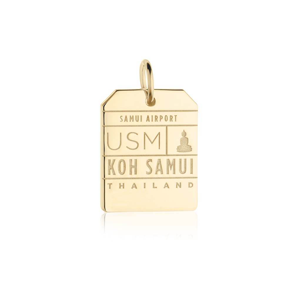 Solid Gold Asia Charm, USM Koh Samui Luggage Tag - JET SET CANDY  (1720193450042)