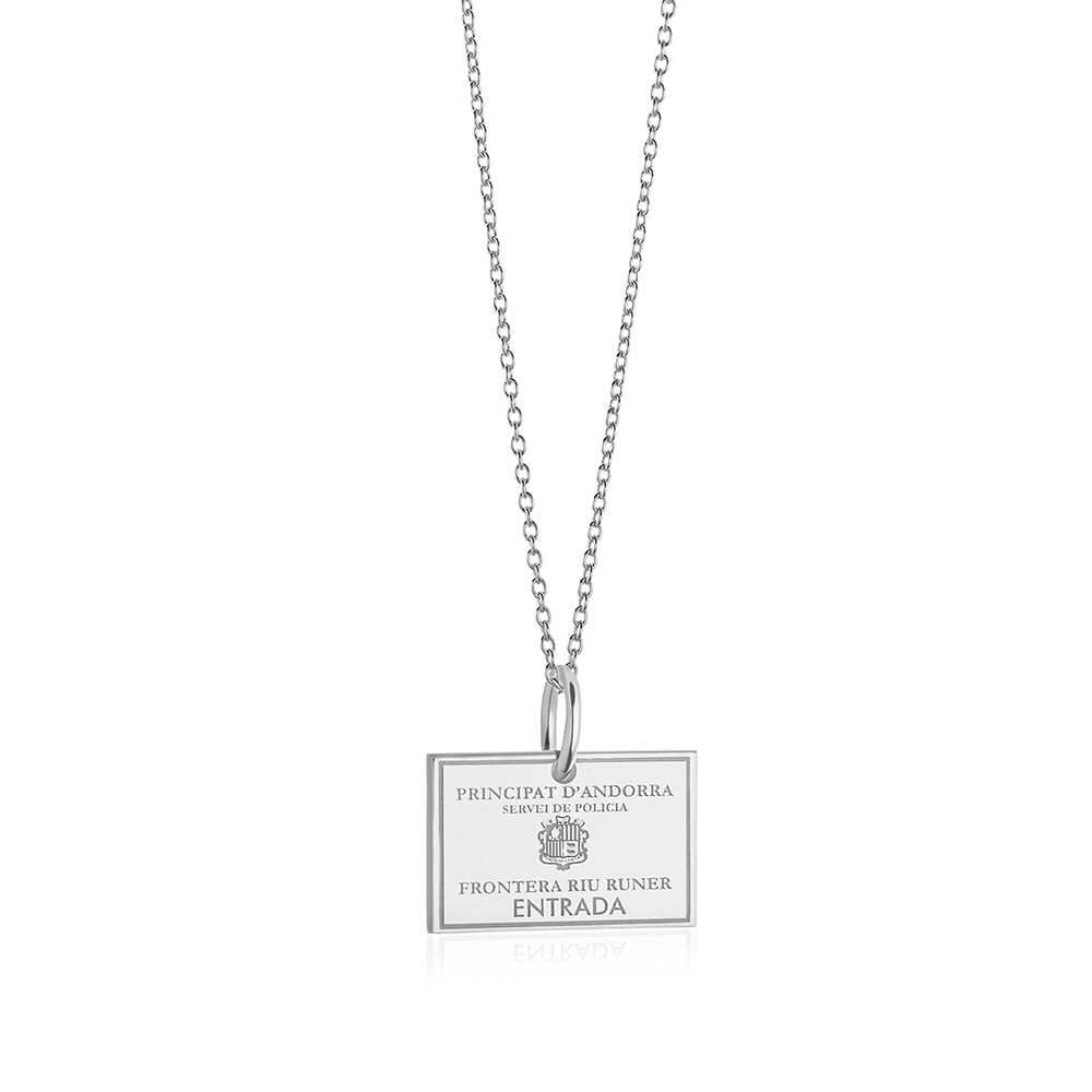 Sterling Silver Travel Charm, Andorra Passport Stamp - JET SET CANDY  (1720202199098)