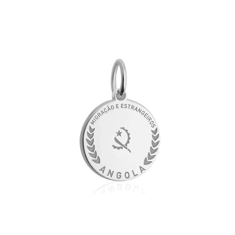 Sterling Silver Travel Charm, Angola Passport Stamp - JET SET CANDY (1720205705274)