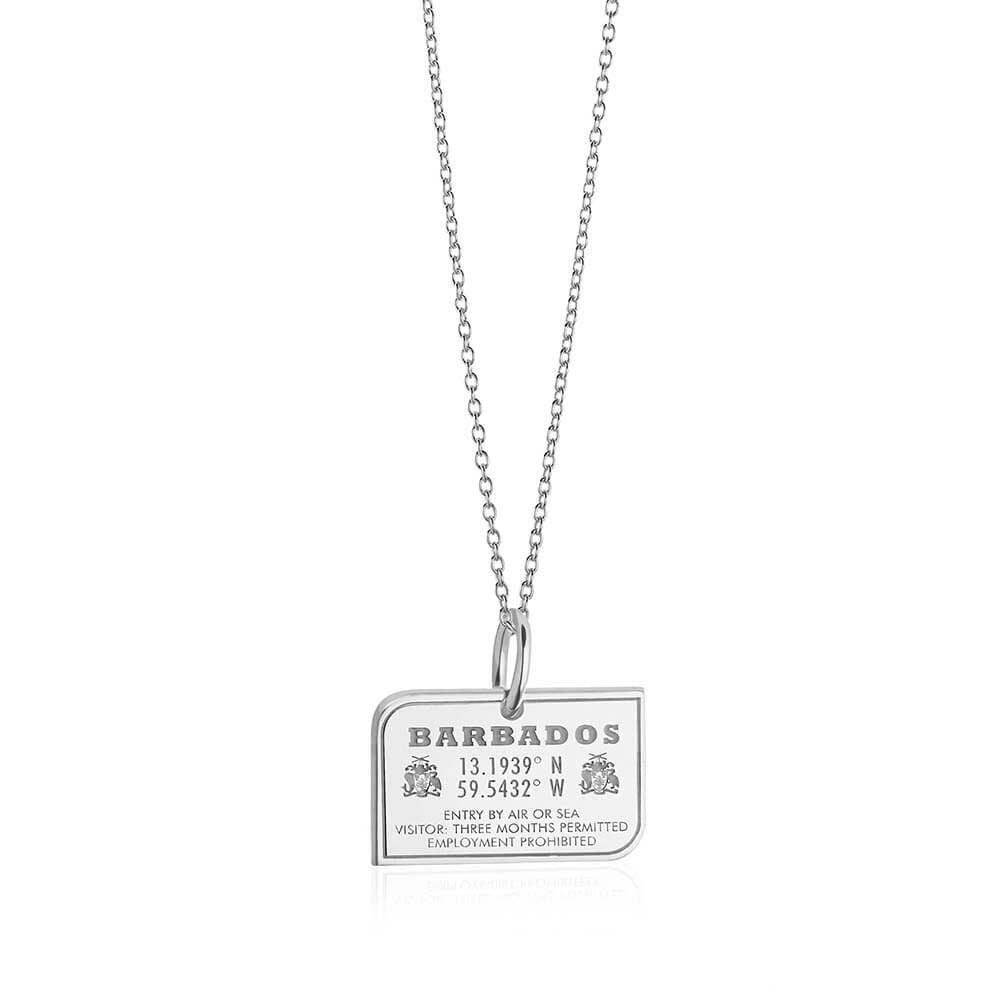 Sterling Silver Barbados Passport Stamp - JET SET CANDY  (1720201707578)