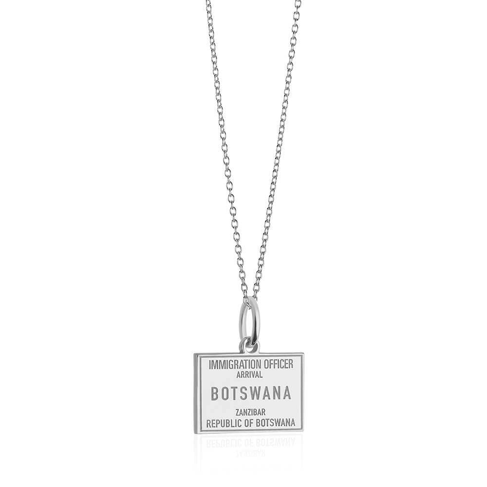 Sterling Silver Travel Charm, Botswana Passport Stamp - JET SET CANDY  (1720204853306)
