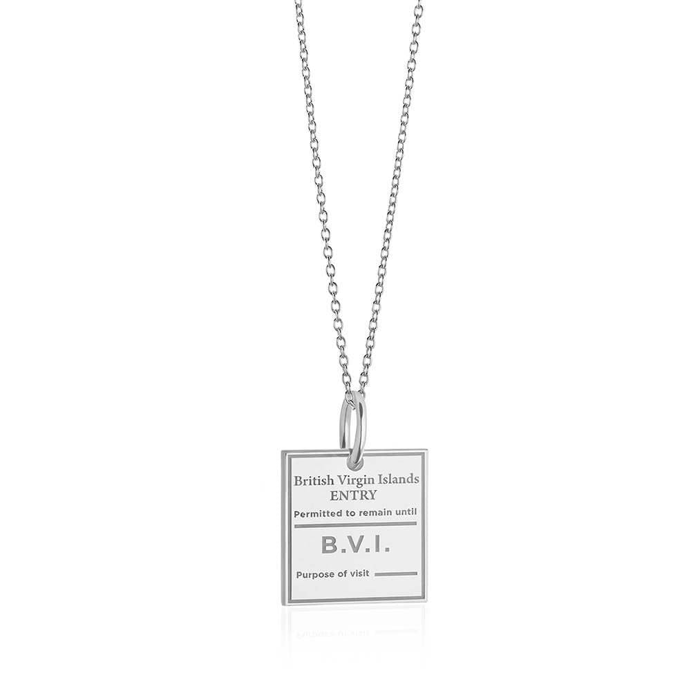 Silver Caribbean Charm, British Virgin Islands Passport Stamp - JET SET CANDY  (1720207376442)