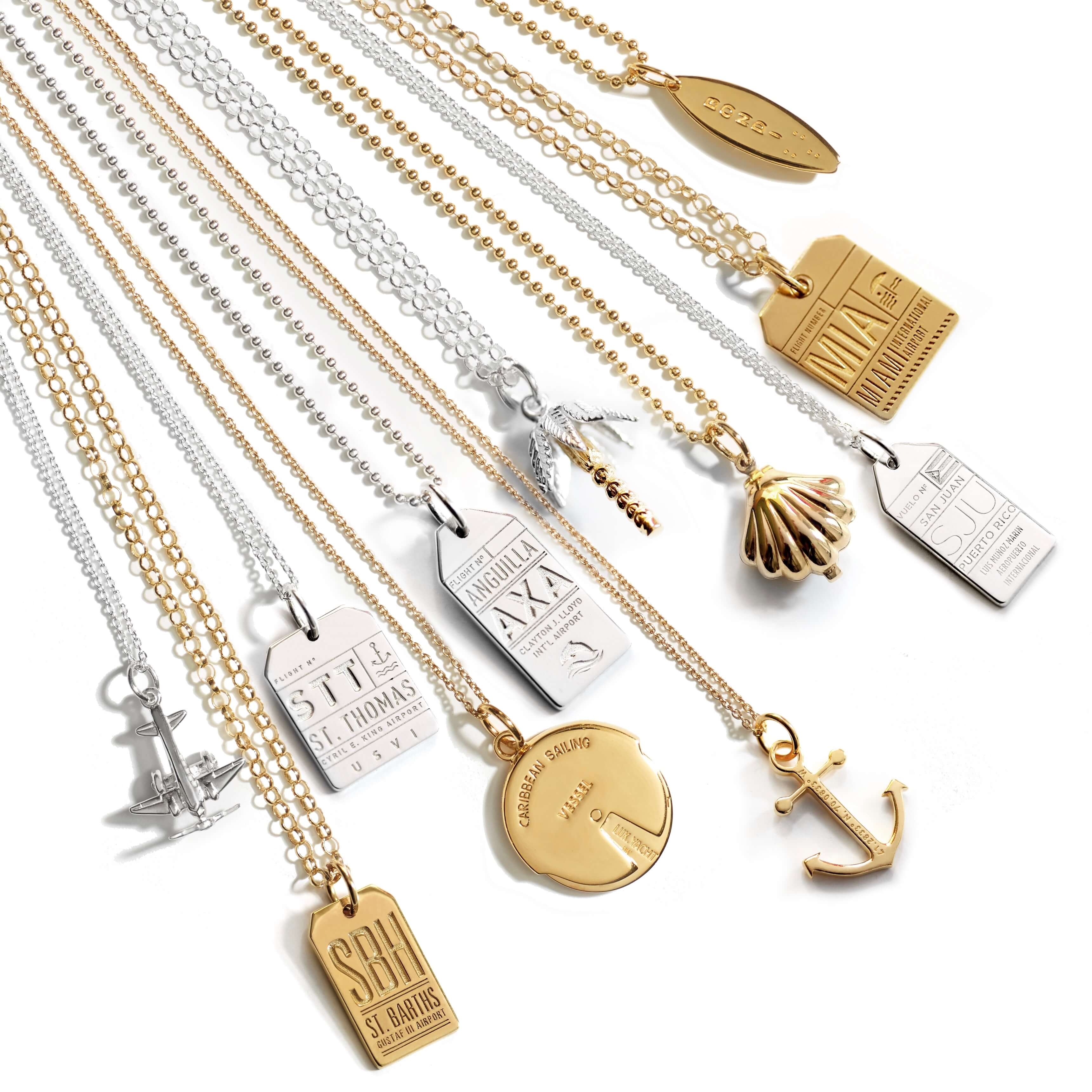 Solid Gold St. Barths Charm, SBH Luggage Tag - JET SET CANDY (6930013978808)
