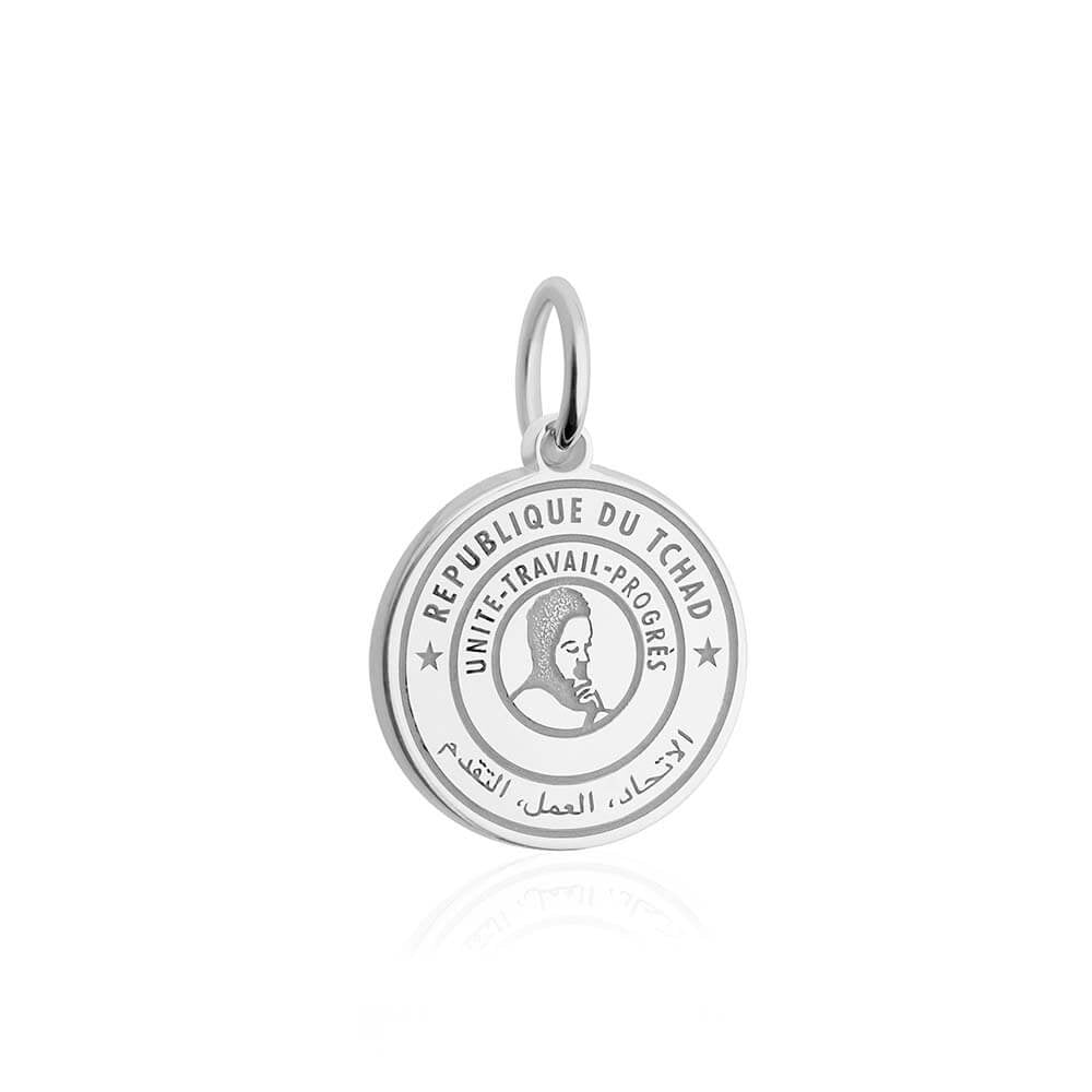 Sterling Silver Travel Charm, Chad Passport Stamp - JET SET CANDY (1720205213754)