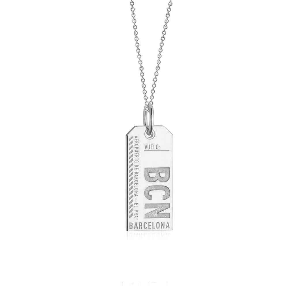 Silver Spain Charm, BCN Barcelona Luggage Tag - JET SET CANDY  (2318380761146)