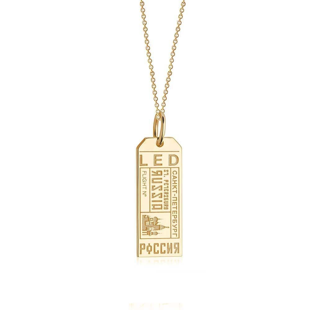 Gold Vermeil Russia Charm, LED Saint Petersburg Luggage Tag - JET SET CANDY  (1720192073786)