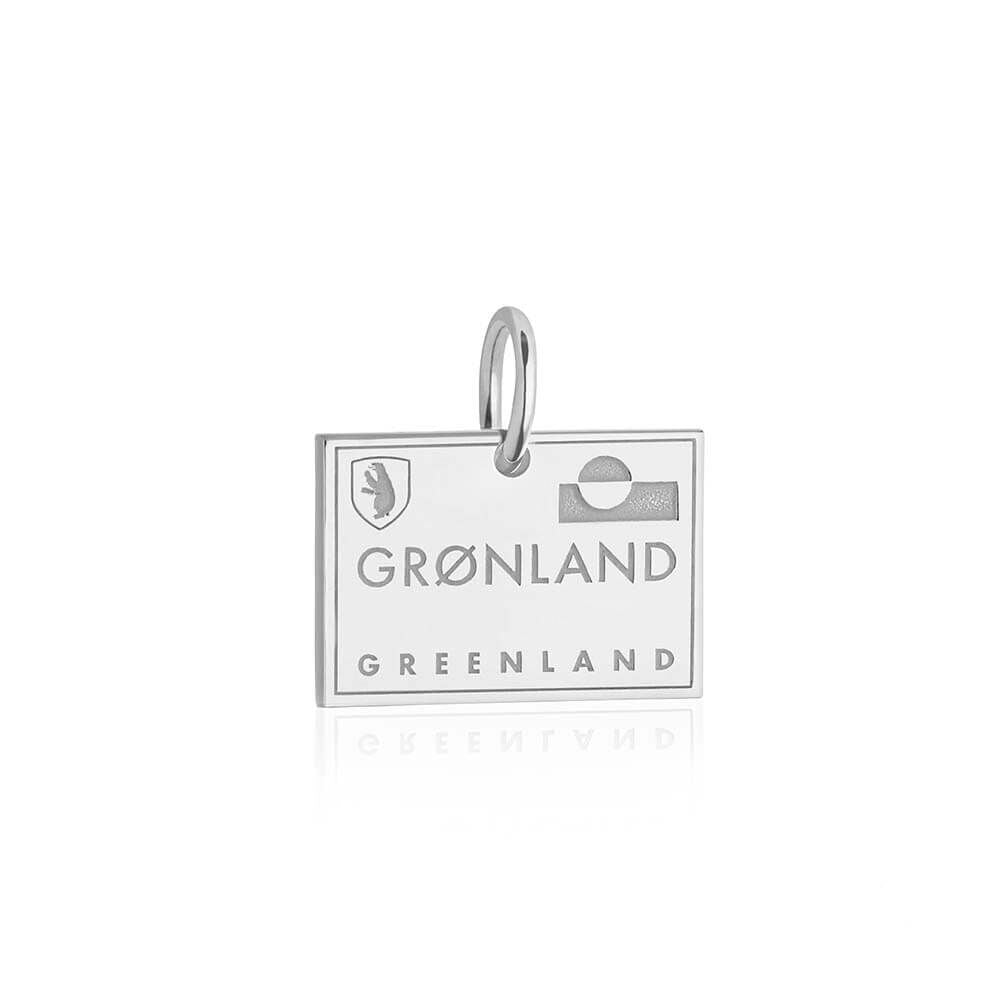 Silver Greenland Charm, Passport Stamp - JET SET CANDY (2419372621882)