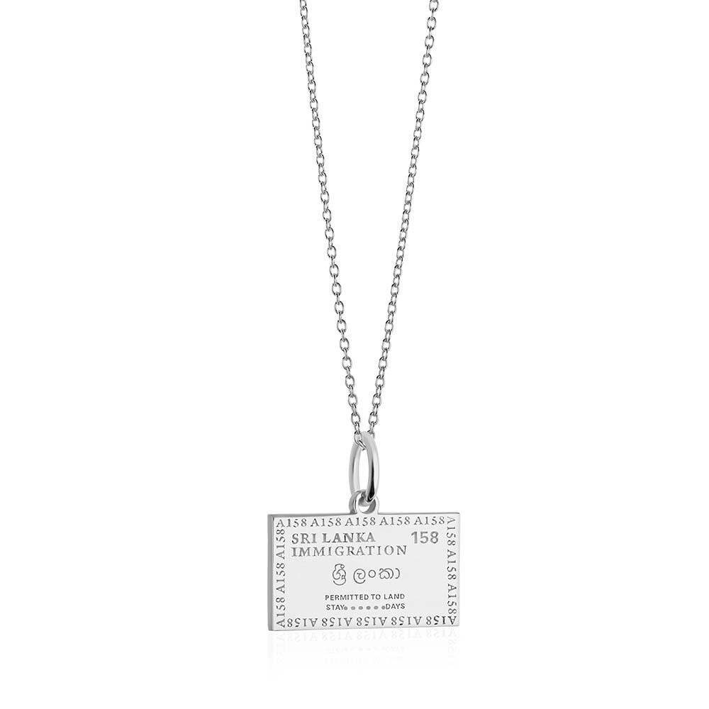Sterling Silver Charm, Sri Lanka Passport Stamp - JET SET CANDY  (1720199872570)