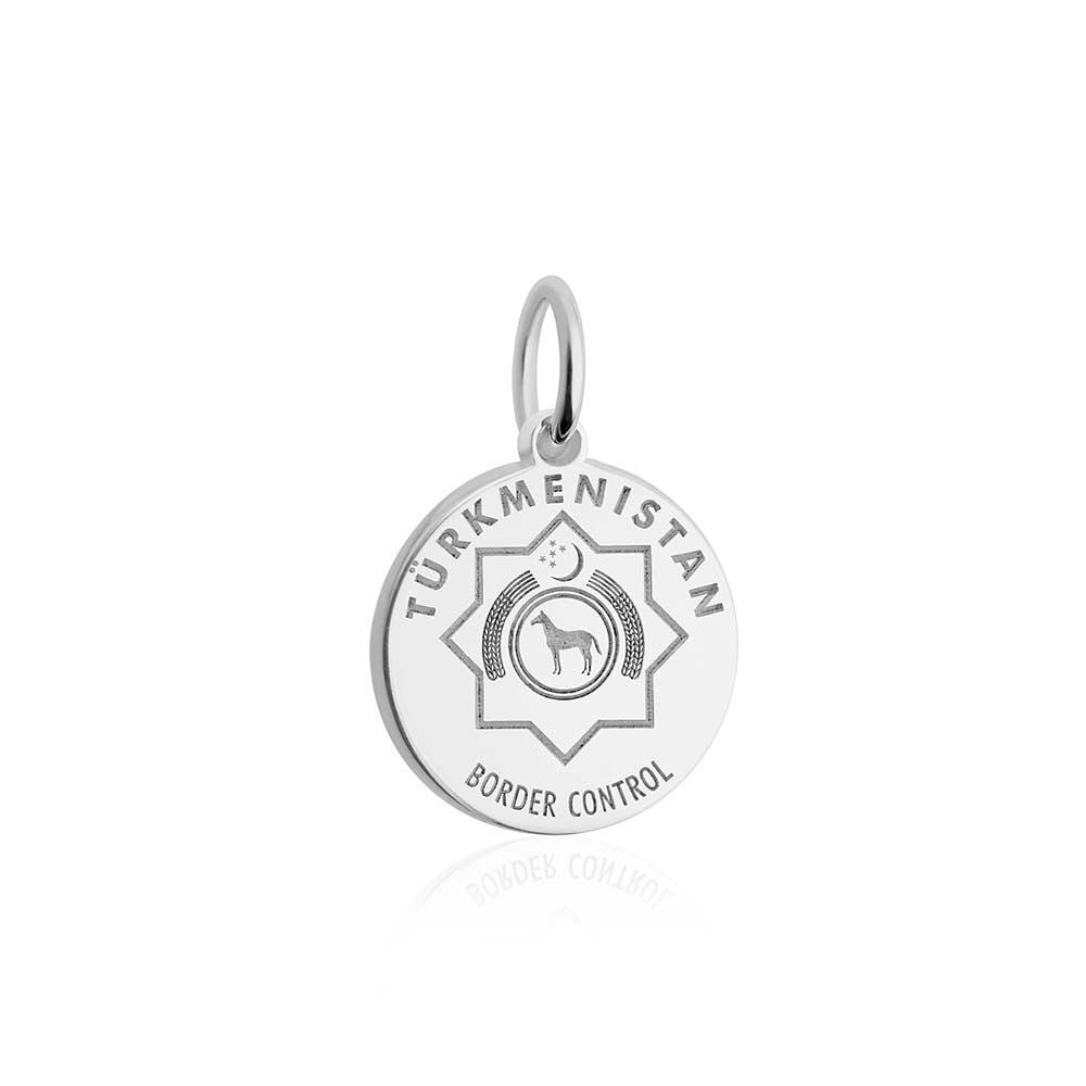 Sterling Silver Charm, Turkmenistan Passport Stamp - JET SET CANDY (1720200134714)