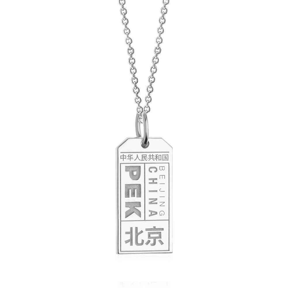 Silver China Charm, PEK Beijing Luggage Tag - JET SET CANDY  (1720195285050)