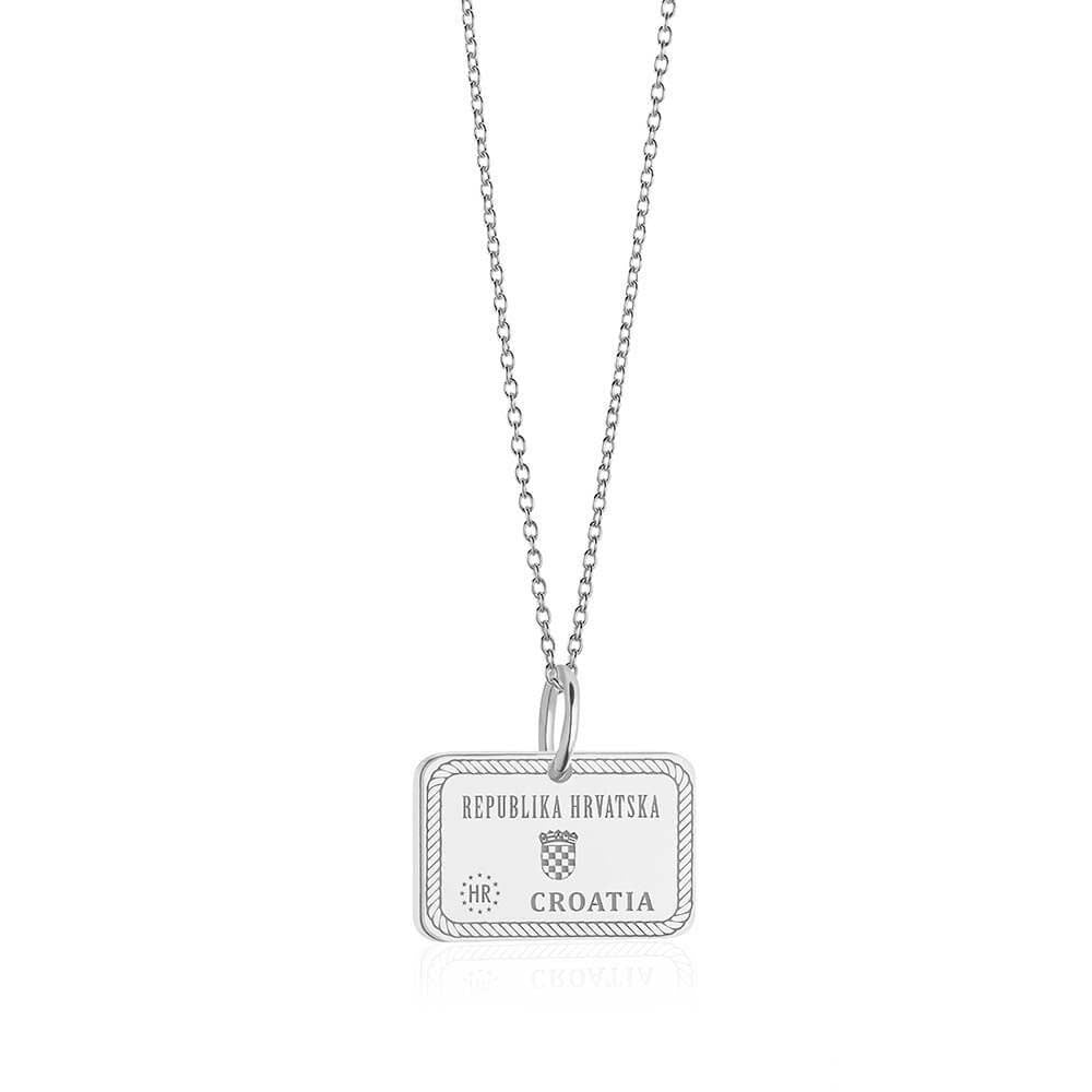 Sterling Silver Croatia Charm, Passport Stamp - JET SET CANDY  (1720207474746)