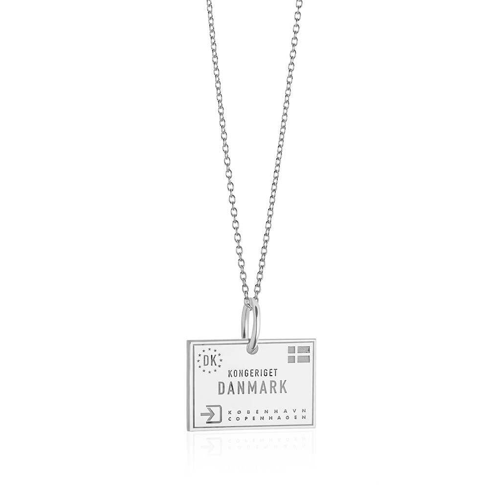 Sterling Silver Travel Charm, Denmark Passport Stamp - JET SET CANDY  (1720202231866)