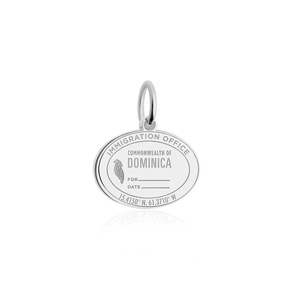 Silver Caribbean Charm, Dominica Passport Stamp - JET SET CANDY (1720207540282)