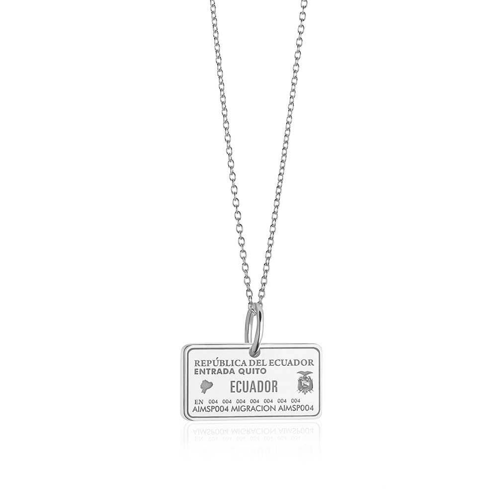 Sterling Silver Travel Charm, Ecuador Passport Stamp (SHIPS JUNE) - JET SET CANDY  (1720208785466)