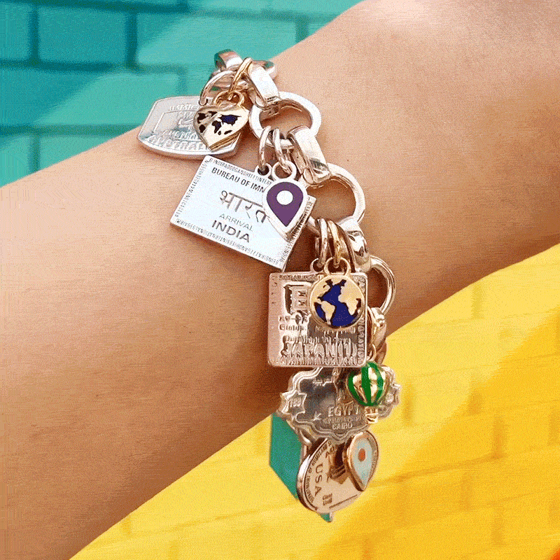 Silver United States Passport Stamp Charm - JET SET CANDY (1720207278138)